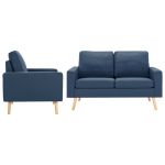 Set de canapele, 2 piese, albastru, material textil GartenMobel Dekor