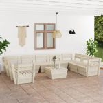 Set mobilier grădină paleți, 10 piese, lemn de molid tratat GartenMobel Dekor
