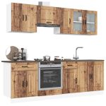 Set de dulapuri de bucătărie 8 piese „Kalmar” Lemn vechi lemn GartenMobel Dekor