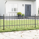 Gard cu Vârf de Lance Gri 5,1x0,6 m Oțel GartenMobel Dekor