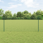Gard Euro cu 5 Stâlpi U Verde 1x10 m Oțel GartenMobel Dekor