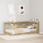 Pat cu bibliotecă Sonoma Oak 75x190 cm Lemn Ingineresc GartenMobel Dekor