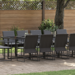 Set mobilier de grădină, 19 piese, cu perne, oțel și textilenă GartenMobel Dekor