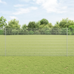 Gard din Sârmă Sudată cu 22 U Puncte Gri 1.4x25 m Oțel GartenMobel Dekor
