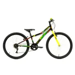 Bicicleta Copii DHS Turbo - 24 Inch, Negru-Verde Ultimate FactoryBikes