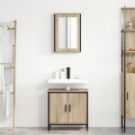 Set Mobilier Baie 2 piese Stejar Enginerie Lemn GartenMobel Dekor