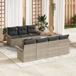 Set de Sofa de Grădină cu Perne Gri Deschis Poliratan GartenMobel Dekor