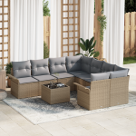 Set de Sofa de Grădină cu Perne Bej Poliratan GartenMobel Dekor