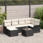Set de canapea grădină 6 piese cu perne Brown Ratan Poli GartenMobel Dekor