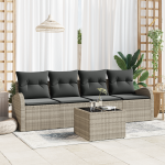 Set de canapea de grădină cu perne, gri deschis, ratan poliester GartenMobel Dekor