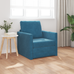 Canapea Pat 2 în 1 Albastră 74x77x81 cm Catifea GartenMobel Dekor