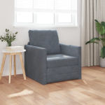 Canapea de podea convertibilă gri single 74x77x81 cm catifea GartenMobel Dekor