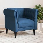 Fotoliu Chesterfield, albastru, material textil GartenMobel Dekor