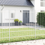 vitaXL Gard de grădină cu vârf arcuit, alb, 1,7x1.75 m, oțel GartenMobel Dekor