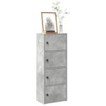 Bibliotecă, gri beton, 40x24x102 cm, lemn prelucrat GartenMobel Dekor