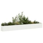 Jardinier alb 360x40x40 cm Oțel laminat la rece GartenMobel Dekor