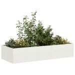 Jardinieră alb 200x80x40 cm oțel GartenMobel Dekor