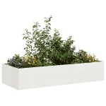 Jardinieră alb 200x80x40 cm oțel GartenMobel Dekor