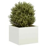 Jardinieră alb 40x40x30 cm oțel GartenMobel Dekor