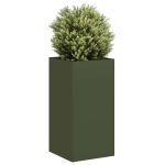 Jardinieră verde măsline 40x40x80 cm oțel laminat la rece GartenMobel Dekor