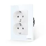 Priza Dubla cu Rama din Sticla LUXION Pentru Doza Simpla SmartElectro IntelligentHouse