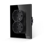 Priza Dubla cu Rama din Sticla LUXION Pentru Doza Simpla SmartElectro IntelligentHouse