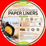 Set 100 buc Hartie de copt pentru airfryer ZASS ZPL 01 ProDesign DailyAppliances