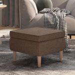 Scaun cu picioare din lemn, gri taupe, material textil GartenMobel Dekor