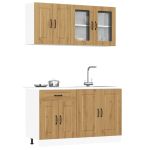 Set dulap de bucătărie 4 piese „Kalmar” stejar artizanal lemn GartenMobel Dekor