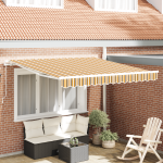 Marchiză Manuală Retractabilă cu Dungi Multicolore 350x250 cm GartenMobel Dekor