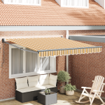 Marchiză retractabilă manuală cu dungi multicolore 350x250 cm GartenMobel Dekor