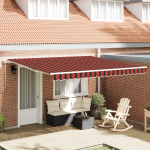 Marchiză Retractabilă Automată Portocalie și Maro 400x300 cm GartenMobel Dekor