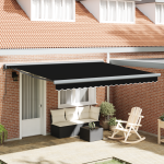 Marchiză automată retractabilă neagră 400x300 cm GartenMobel Dekor