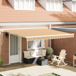 Marchiză manuală retractabilă cu dungi multicolore 400x300 cm GartenMobel Dekor
