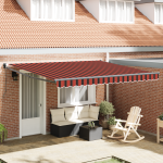Marchiză manuală retractabilă portocalie și maronie 400x300 cm GartenMobel Dekor