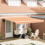Marchiză retractabilă automată Galben și portocaliu 4 x 3 m GartenMobel Dekor