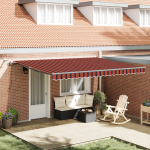 Marchiză retractabilă automată cu LED portocalie și maro, 450x300 cm GartenMobel Dekor