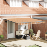 Marchiză retractabilă automată cu dungi LED multicolore 400x350 cm GartenMobel Dekor
