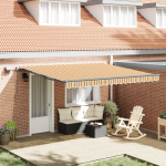Marchiză retractabilă manuală cu dungi LED multicolore 400x300 cm GartenMobel Dekor