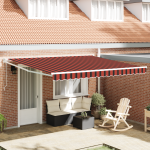 marchiză retractabilă portocalie și neagră 400x300 cm GartenMobel Dekor