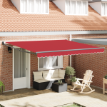 Marchiză retractabilă manuală  Roșie 400x300 cm GartenMobel Dekor
