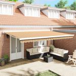 Marchiză Retractabilă Automată în Dungi Multicolor 500x300 cm GartenMobel Dekor