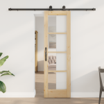 Ușa glisantă  cu set de accesorii 'ORKDAL'Lemn masiv și sticlă GartenMobel Dekor
