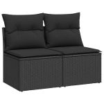 Set mobilier de grădină cu perne, 2 piese poliratan/lemn acacia GartenMobel Dekor