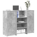 Birou de recepție Gri beton 135x50x103,5 cm Lemn prelucrat GartenMobel Dekor