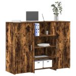 Birou de recepție stejar afumat 135x50x103,5 cm lemn prelucrat GartenMobel Dekor