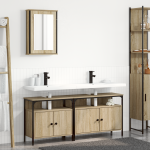 Set de Dulapuri pentru Baie  3 Piese Lemn Prelucrat Stejar Sonoma GartenMobel Dekor
