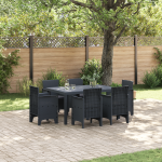 Set dining grădină 7 piese cu perne Anthracite Poliratan GartenMobel Dekor