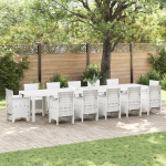 Masă de Grădină  albă 400x100x73 cm din rattan polimer GartenMobel Dekor