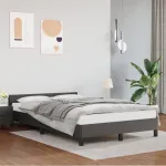 Cadru de pat fără saltea gri 120x190 cm piele artificială GartenMobel Dekor